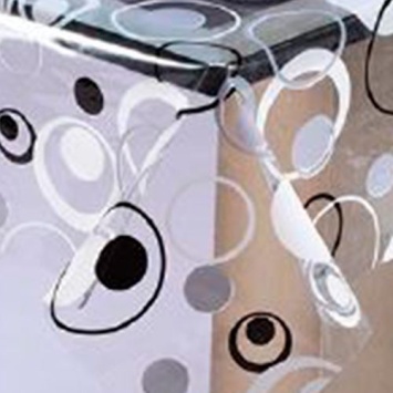 Клеенка MIRAGE прозрачная с печатью 1,37м*0,10мм*25м 1/1 H144b