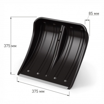 Лопата д/снега "Классика" 375х375мм d32 (с наконечником) (без черенка) (РФ)