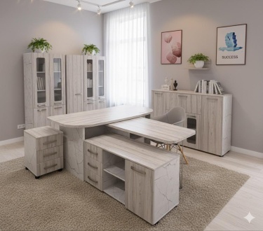 Кабинет руководителя, модель "Идеал МДФ (КУЛ)" (8 позиций) цв.Люкс