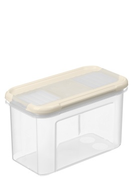 Емкость для сыпучих продуктов "Modena" прямоугольная 1,0л с дозатором (светло-бежевый) (Профит Хаус РФ)