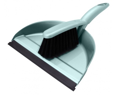 Комплект щетка-сметка "Cuba" с совком с кромкой (светло-голубой)