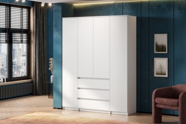 Модульная система Денвер Шкаф четырехстворчатый (Серия 2) Белый текстурный