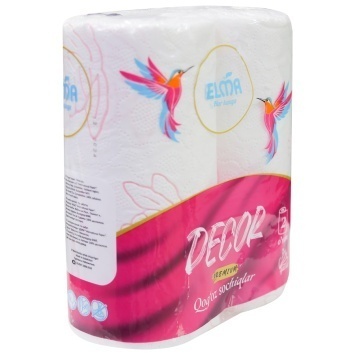 Полотенца бумажн. 3-х сл 2шт Decor мод 412 Elma (Узб)