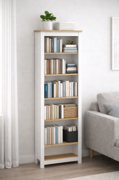 2.08.07.110.14 САГА стеллаж 70 белый/ясень р.704*414*2155Н