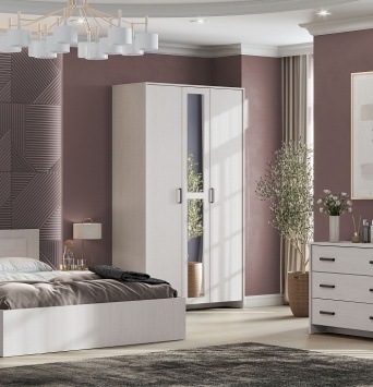 Мебель для спальни МСП 1 Шкаф трехстворчатый Ясень Анкор светлый / Ясень Анкор светлый