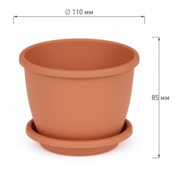 Горшок цв. "Афина" 0,5л (коричневый) (уп.35) (Альтернатива РФ)