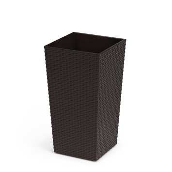 Кашпо напольное "Ротанг" 230х220х415мм (со вставкой)(мокко) (Альтернатива РФ)