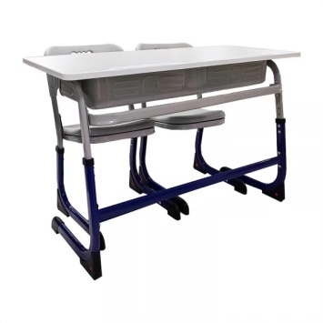 Парта 2-х мест. регулируемая мод KZ-025 сер.+син. столеш. 500*1200 (ВИ)