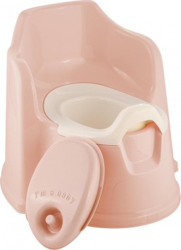 Горшок детский с высокой спинкой Lalababy Protect Me с крышкой розовый пастельный (Репаблик РФ)