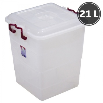 Контейнер 21 л пищ. с крышкой цвет. м/п
